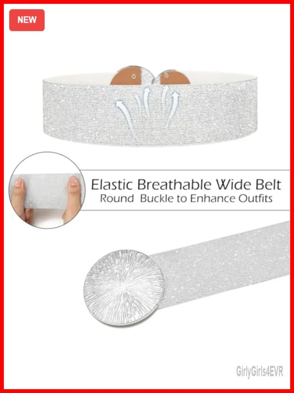 Wide Stretchy Elastic Belt Women Waist Cinch With Gold Buckle Dress Accessory